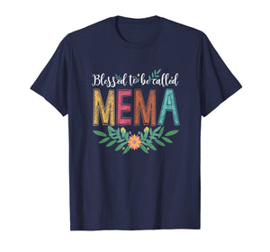 Blessed To Be Called Mema Floral T-Shirt Funny Mema Gift