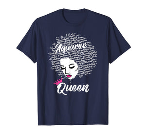 Aquarius Zodiac Birthday Afro Gift T-Shirt for Black Women
