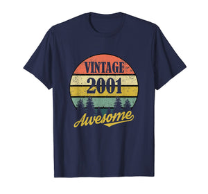 Retro Vintage 2001 TShirt 18th Birthday Gifts 18 Years Old
