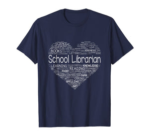 School Librarian Heart T-Shirt