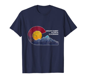 Mt Elbert Colorado Shirt with Flag Themed Mountain Scenery