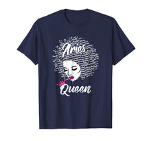 Load image into Gallery viewer, Aries Zodiac Birthday Afro Gift T-Shirt for Black Women
