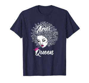 Aries Zodiac Birthday Afro Gift T-Shirt for Black Women