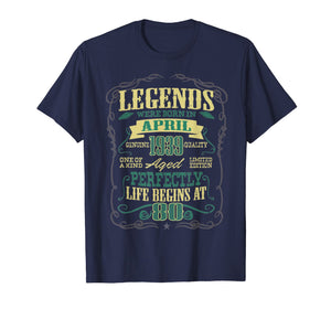 80th Birthday Gifts The Man Myth Legend April 1939 T-Shirt