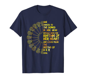 She Dances To The Songs In Her Head Hippie Guitar T-shirt