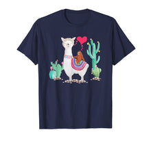 Load image into Gallery viewer, Sloth Riding Llama Tshirt Funny Valentines Day Gift
