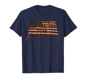 D-Day June 6th 1944 75th Anniversary Commemorative 48 Star  T-Shirt