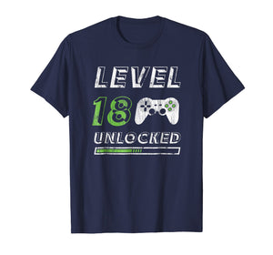 Level 18 Unlocked - 18 Year Old Gamer Funny Birthday T-Shirt