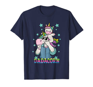 Dadacorn Unicorn Dad And Baby Fathers Day T-Shirt