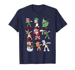 Christmas Shirt for Kids Boys Dabbing Santa Elves Xmas Gift