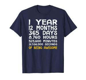 1st Birthday 1 Year Old Being Awesome Anniversary T-Shirt