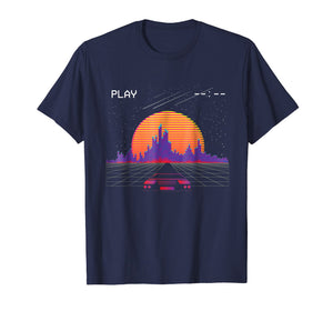 cyberpunk outrun synthwave sunset fast car aesthetic t shirt
