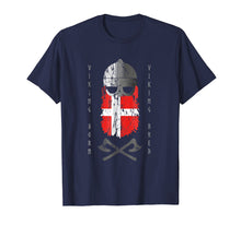 Load image into Gallery viewer, Mens Danish Viking T-Shirt Warrior from Denmark I Helmet and Axe
