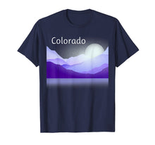 Load image into Gallery viewer, Colorado Mountain Scene T-Shirt Shades of Purple
