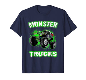 Monster Truck Christmas Birthday Gift Green Big Car Tee