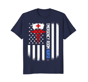 emergency room Nurse Shirt US Flag