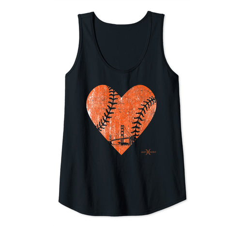 Womens Vintage San Francisco Baseball Heart Tank Top