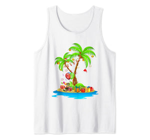 Christmas Palm Tree Tropical Xmas Coconut Lights Pajama Tank Top