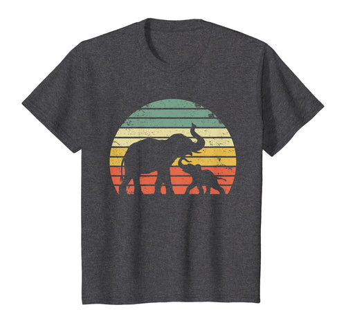 Vintage Elephant Shirt Retro Sunset Colors Silhouette T-Shirt