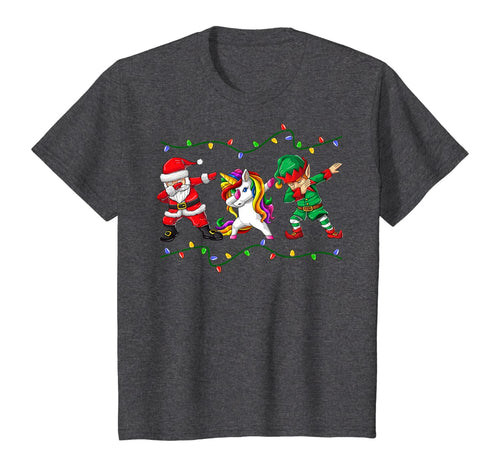 Dabbing Santa Elf Unicorn Christmas Kids Boys Men Xmas Gifts T-Shirt