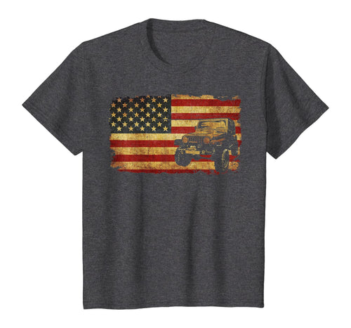 Vintage US Flag Off Road Vehicle Tee - 4x4 Off Road T-Shirt