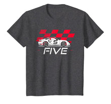 Load image into Gallery viewer, Race Car 5th Birthday T-Shirt Five Year Old Boy Party
