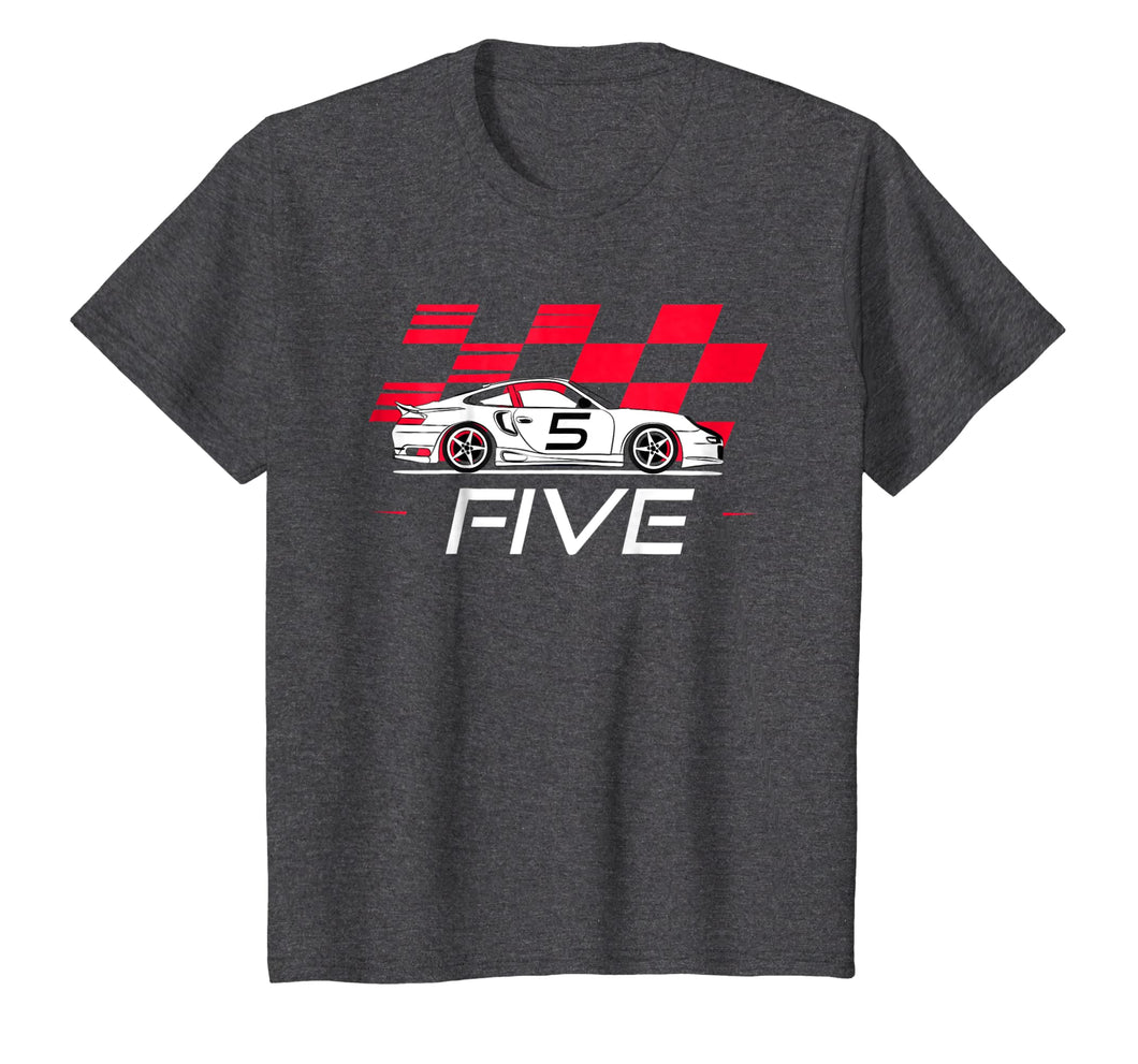 Race Car 5th Birthday T-Shirt Five Year Old Boy Party