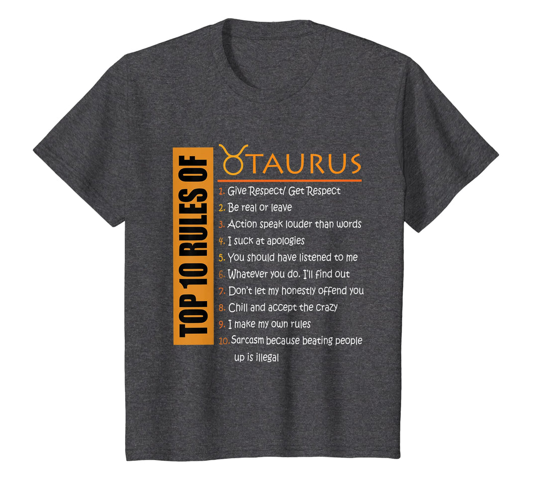 Birthday Gifts - Top 10 Rules Of Taurus Zodiac T-Shirt