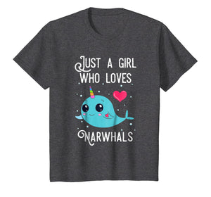 Just A Girl Who Loves Narwhals Tshirt Narwhal Lover Gifts