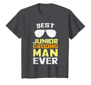 Kids Best Junior Groomsman Wedding Party Sunglasses T-shirt