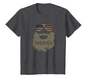'Merica Patriotic Beard Sunglasses Flag T-shirt