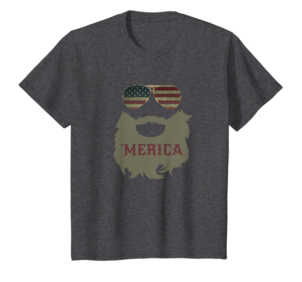 'Merica Patriotic Beard Sunglasses Flag T-shirt