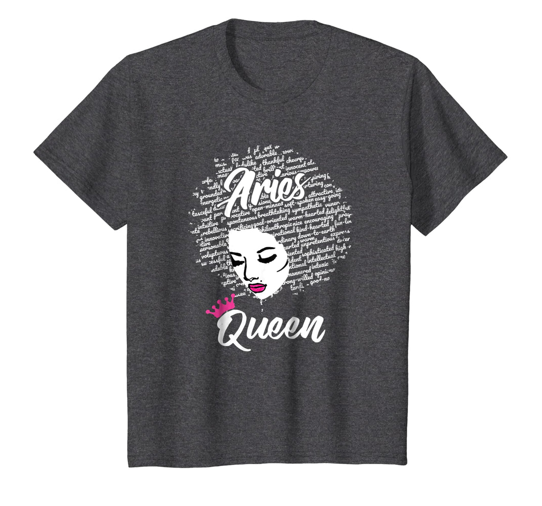 Aries Zodiac Birthday Afro Gift T-Shirt for Black Women
