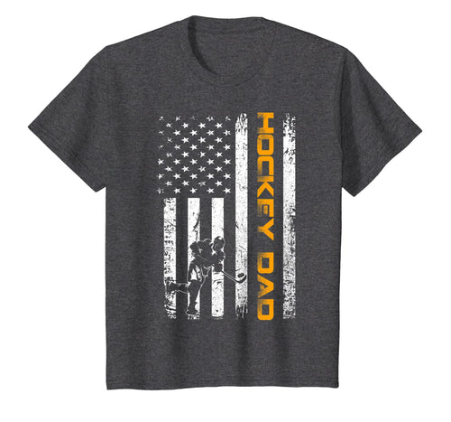 Vintage USA Ice Hockey Dad American Flag Fathers Day Gift T-Shirt