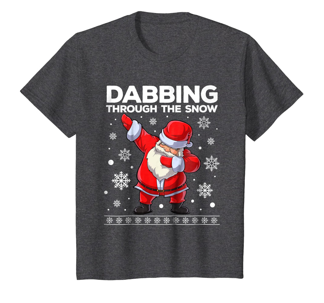 Boys Christmas Shirts Dabbing Santa Through the Snow Kids
