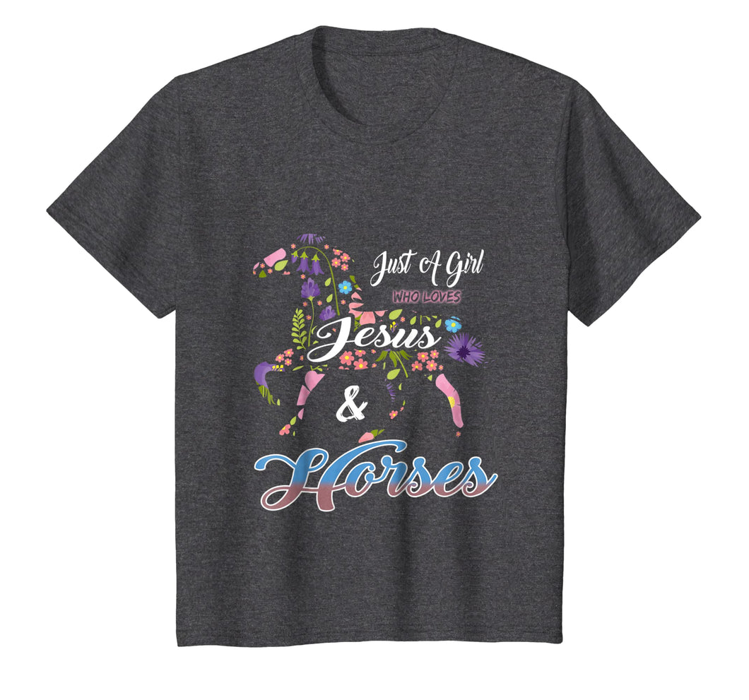 Cute Just a Girl Who Loves Jesus and Horses Gift T Shirts
