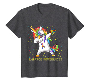 Embrace Differences Dabbing Unicorn Shirt Autism Awareness