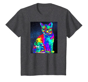 Cool Neon Cat in Space, EDM, RAVE Fans Gift T-Shirt