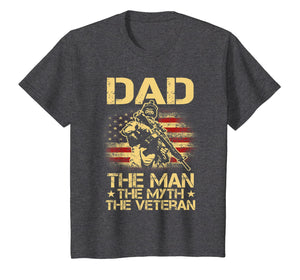 DAD The Veteran The Myth The Legend Vintage USA Flag T shirt
