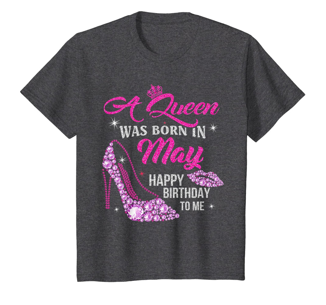 A Queen Was Born In May Shirt Happy Birthday Taurus Gemini T-Shirt