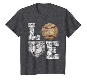 Baseball Distressed Ball T-Shirt Cute Dad Mom Love Tee