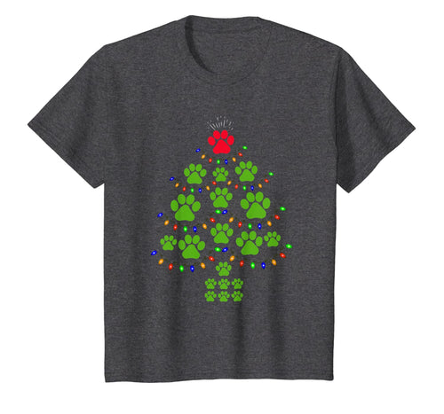 Christmas XMas Tree Super Cute Dog Paws Print Puppy Owner T-Shirt