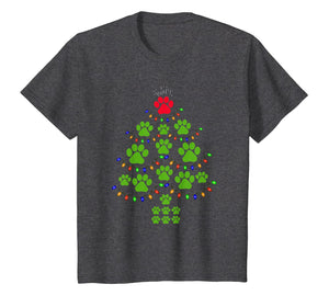 Christmas XMas Tree Super Cute Dog Paws Print Puppy Owner T-Shirt