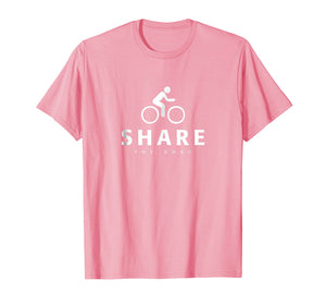 Share The Road Cycling Safety Kids & Adults Message T-shirt