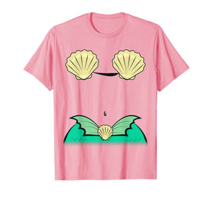 Mermaid Costume Shirt Halloween Clam Shell Bra