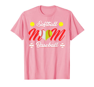 Baseball Heart T Shirt, Gift for Softball Mom or Dad, Team