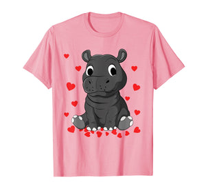 Cute Baby Hippopotamus Valentines Day Shirt for Hippo Lovers