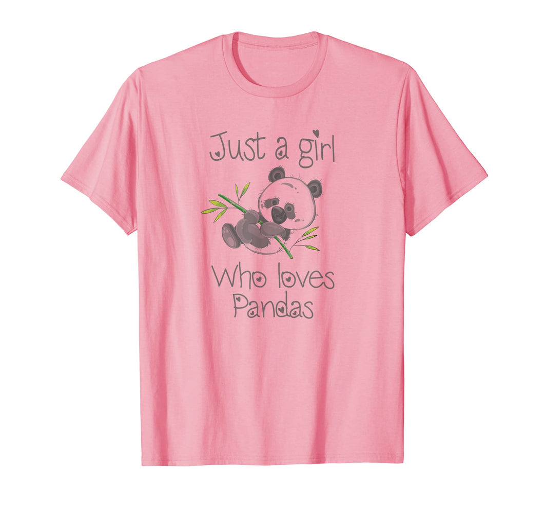 A Girl Who Loves Pandas T-Shirt Cute Funny Bear Panda Gift