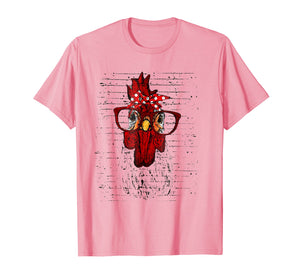 Chicken with bandana headband and glasses cute t-shirt