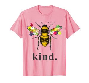 Autism Awareness Bee Kind Puzzle Pieces T Shirt